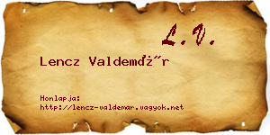 Lencz Valdemár névjegykártya